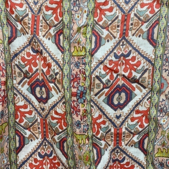 RACHEL Zoe Aztec Southwestern Boho 100% Linen Pocket Dress Women’s Size XS - Picture 12 of 14